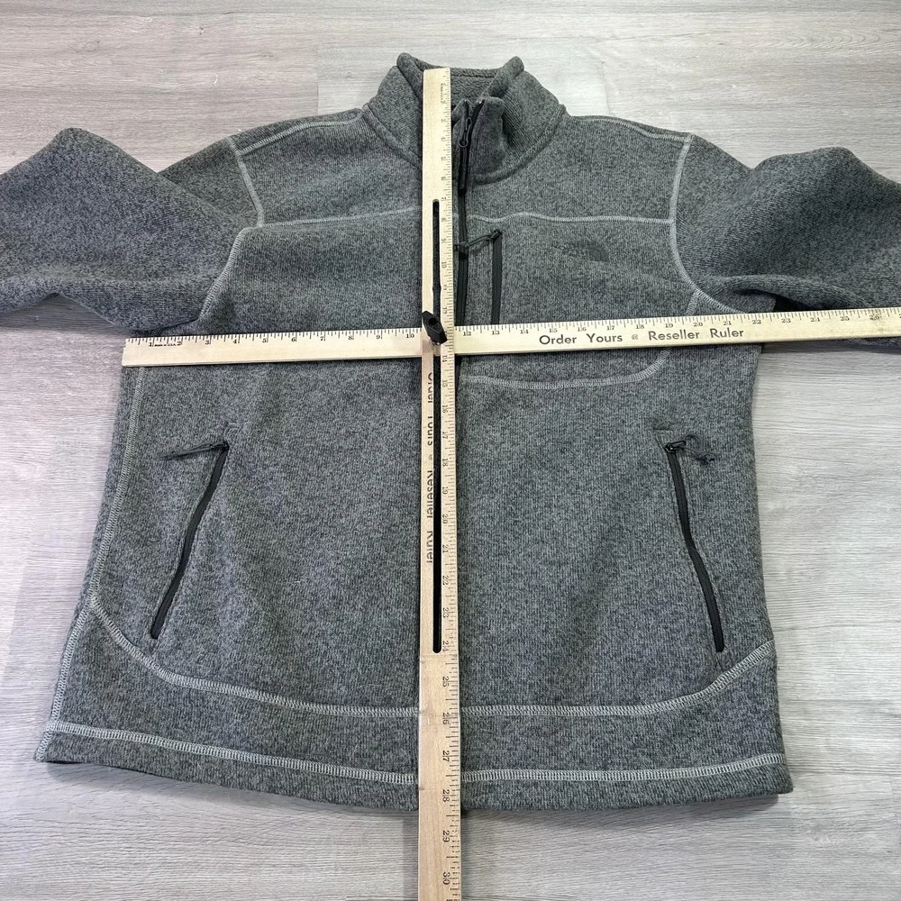 The North Face Jacket Mens Medium‎ Gray Fleece Windbreaker Full Zip Pockets